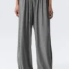 Soft Mid-Rise Balloon Trousers – Grey Melange Soft Mid-Rise Balloon Trousers – Grey Melange