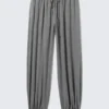 Soft Mid-Rise Balloon Trousers – Grey Melange Soft Mid-Rise Balloon Trousers – Grey Melange