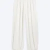 Soft Mid-Rise Balloon Trousers – White Soft Mid-Rise Balloon Trousers – White