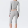 Soft Mid Rise Capri Leggings – Grey Melange Soft Mid Rise Capri Leggings – Grey Melange