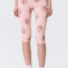 Soft Mid Rise Capri Leggings – Light Pink – Floral Soft Mid Rise Capri Leggings – Light Pink – Floral