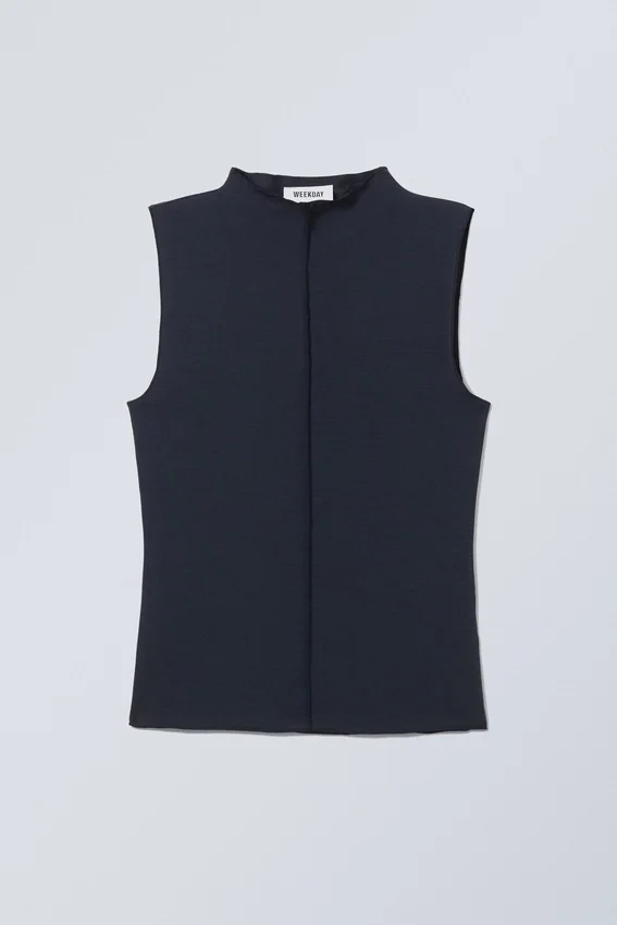 Soft Mock Neck Top – Dark Blue Soft Mock Neck Top – Dark Blue