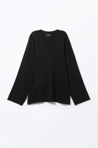 Soft Oversized Long-Sleeved Top – Black
