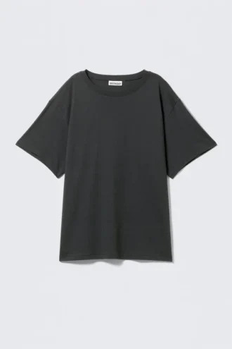 Soft Oversized Short-Sleeved T-Shirt – Dark Grey