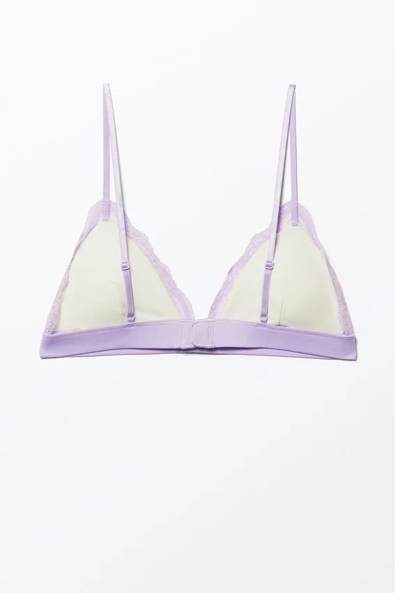 Soft Padded Triangle Bra – Dusty White & Lilac Soft Padded Triangle Bra – Dusty White & Lilac