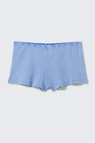 Soft Pointelle Pyjama Shorts – Dusty Blue
