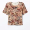 Soft Printed Short-Sleeved T-Shirt – Pink – Leopard-Paisley Pattern Soft Printed Short-Sleeved T-Shirt – Pink – Leopard-Paisley Pattern