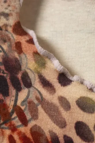 Soft Printed Short-Sleeved T-Shirt – Pink – Leopard-Paisley Pattern