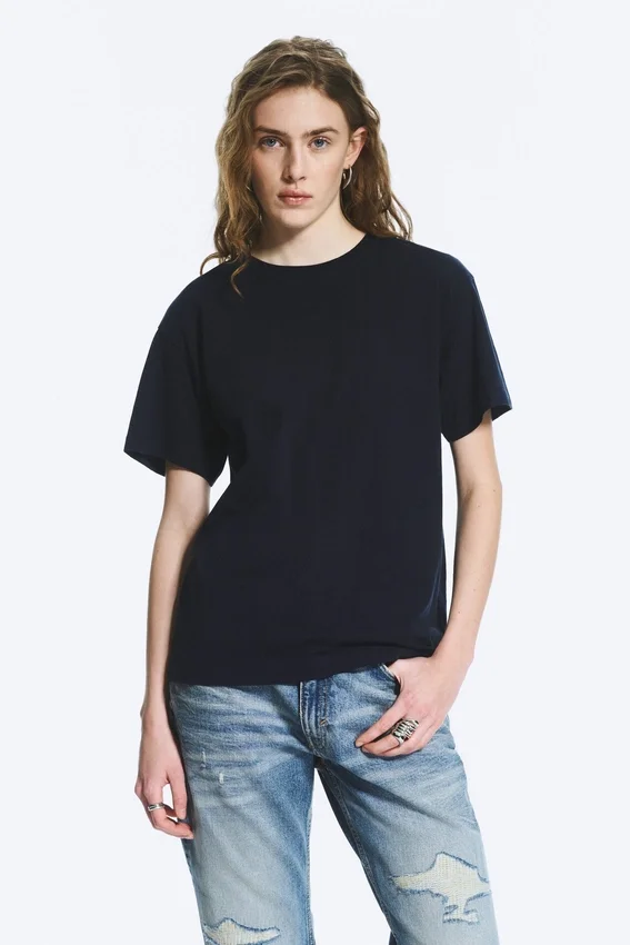 Soft Regular Fit Cotton T-Shirt – Dark Navy Blue Soft Regular Fit Cotton T-Shirt – Dark Navy Blue
