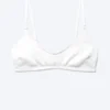 Soft Ribbed Halter Bra – White