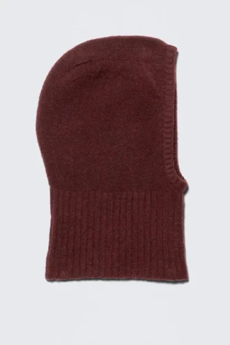 Soft Ribbed Knitted Hood – Dark Maroon Soft Ribbed Knitted Hood – Dark Maroon