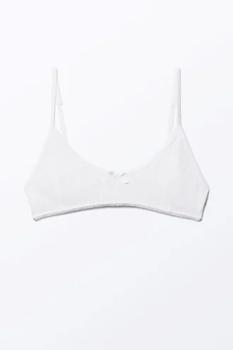 Soft Scoop Neck Bra – White