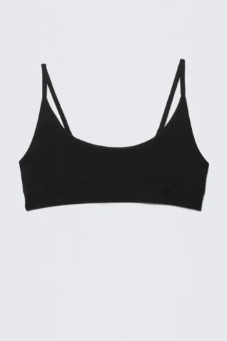 Soft Seamless Scooped Bra – Black