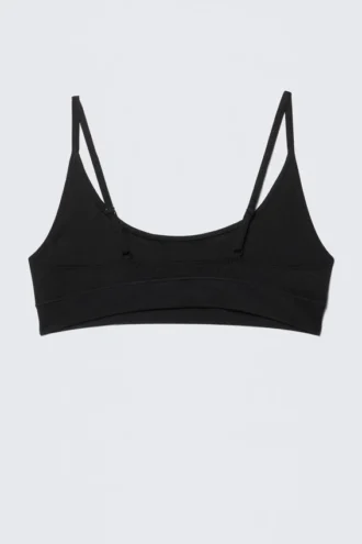 Soft Seamless Scooped Bra – Black