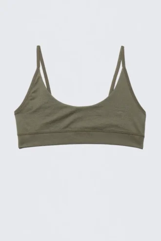 Soft Seamless Scooped Bra – Dark Khaki Green