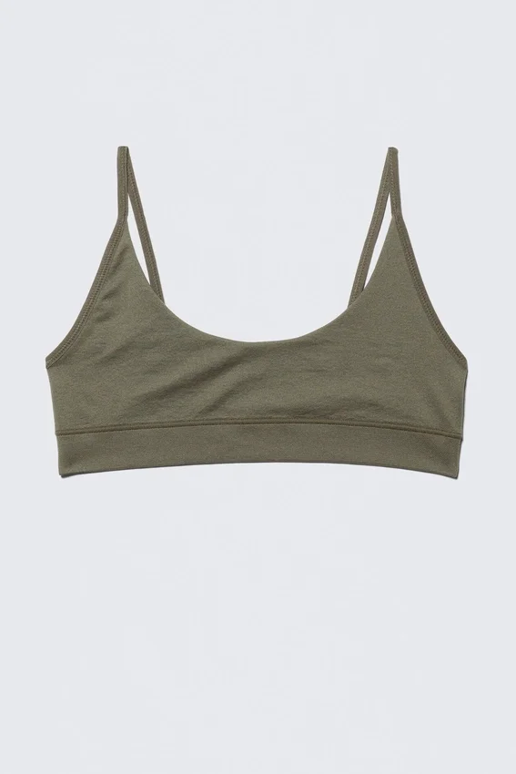 Soft Seamless Scooped Bra – Dark Khaki Green Soft Seamless Scooped Bra – Dark Khaki Green