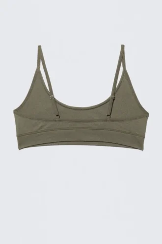 Soft Seamless Scooped Bra – Dark Khaki Green
