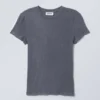Soft Sheer Fitted T-Shirt – Dusty Blue Soft Sheer Fitted T-Shirt – Dusty Blue
