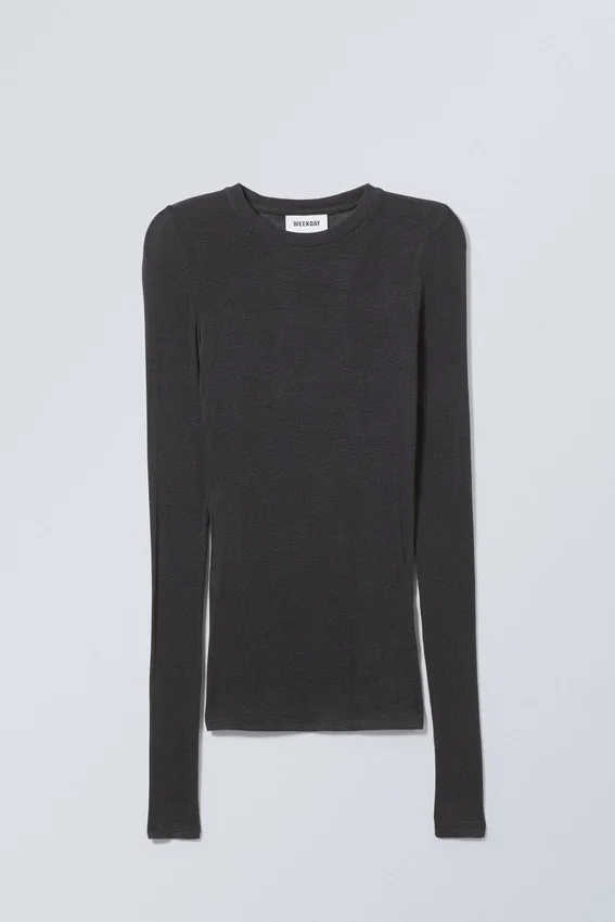 Soft Sheer Long Sleeve Top – Dark Grey Soft Sheer Long Sleeve Top – Dark Grey