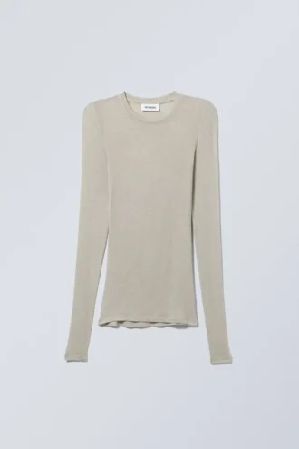 Soft Sheer Long Sleeve Top – Light Mole