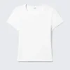 Soft Short-Sleeved Pointelle Top – White Soft Short-Sleeved Pointelle Top – White