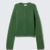 Soft Slim Fit Wool Blend Cardigan – Dark Green Soft Slim Fit Wool Blend Cardigan – Dark Green