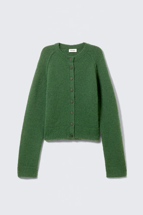 Soft Slim Fit Wool Blend Cardigan – Dark Green Soft Slim Fit Wool Blend Cardigan – Dark Green