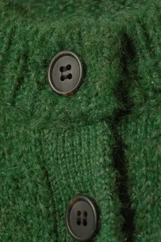 Soft Slim Fit Wool Blend Cardigan – Dark Green