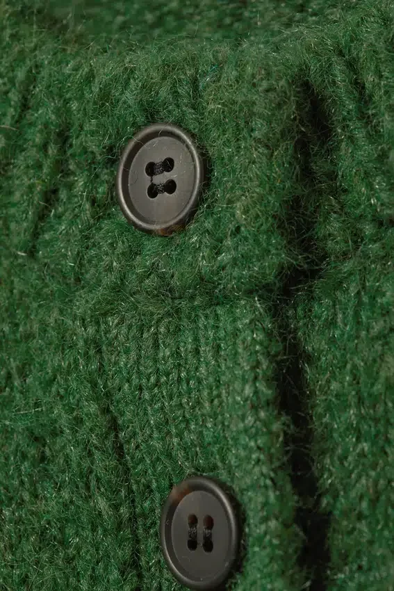 Soft Slim Fit Wool Blend Cardigan – Dark Green Soft Slim Fit Wool Blend Cardigan – Dark Green