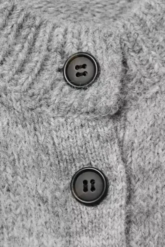 Soft Slim Fit Wool Blend Cardigan – Grey Melange
