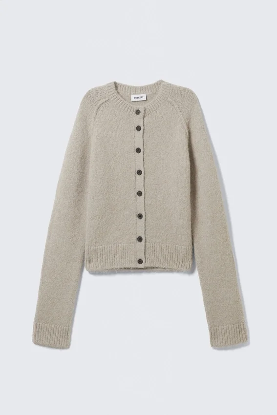 Soft Slim Fit Wool Blend Cardigan – Light Mole Soft Slim Fit Wool Blend Cardigan – Light Mole