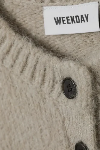 Soft Slim Fit Wool Blend Cardigan – Light Mole