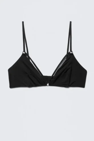 Soft Strap Triangle Bra – Black