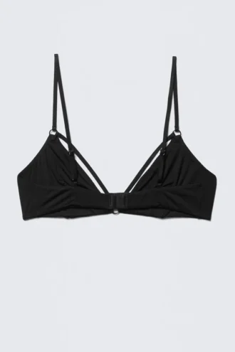 Soft Strap Triangle Bra – Black