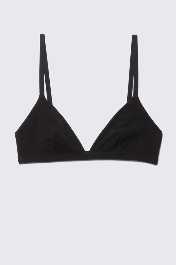 Soft Triangle Cotton Bra – Black Soft Triangle Cotton Bra – Black