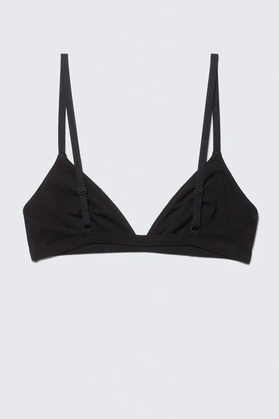 Soft Triangle Cotton Bra – Black Soft Triangle Cotton Bra – Black
