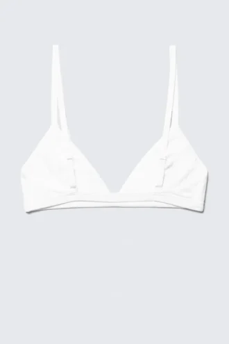Soft Triangle Cotton Bra – White Soft Triangle Cotton Bra – White