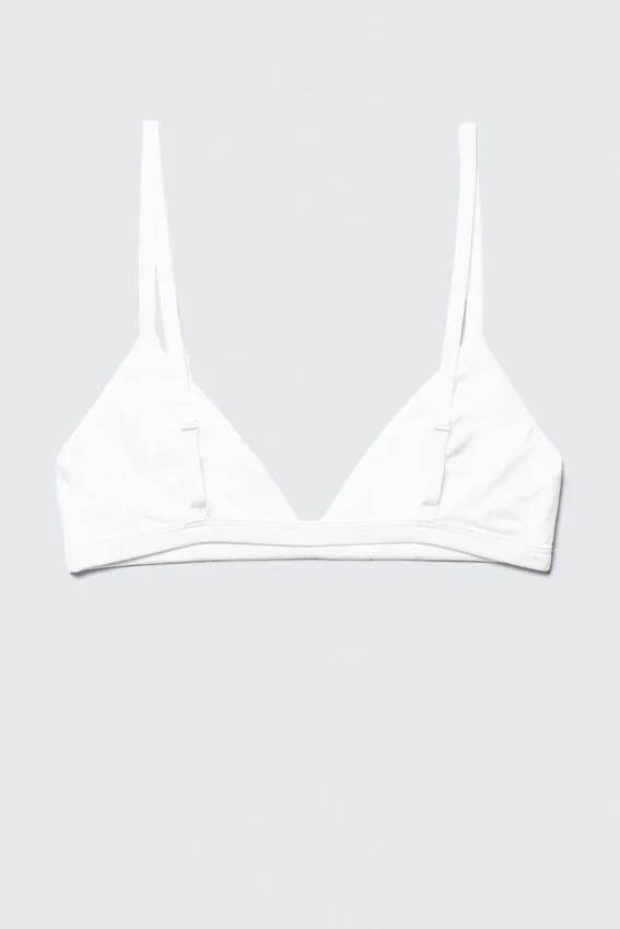Soft Triangle Cotton Bra – White Soft Triangle Cotton Bra – White