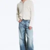 Solar Loose Wide Leg Unisex Jeans – Blue Horses – Medium Blue Solar Loose Wide Leg Unisex Jeans – Blue Horses – Medium Blue