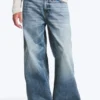 Solar Loose Wide Leg Unisex Jeans – Blue Horses – Medium Blue Solar Loose Wide Leg Unisex Jeans – Blue Horses – Medium Blue