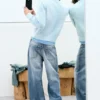 Solar Loose Wide Leg Unisex Jeans – Blue Horses – Medium Blue Solar Loose Wide Leg Unisex Jeans – Blue Horses – Medium Blue