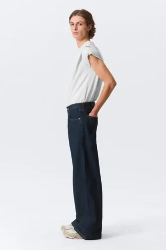 Solar Loose Wide Leg Unisex Jeans – Blue Rinse – Dark Blue