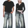 Solar Loose Wide Leg Unisex Jeans – Laser Board Blue – Medium Blue Solar Loose Wide Leg Unisex Jeans – Laser Board Blue – Medium Blue