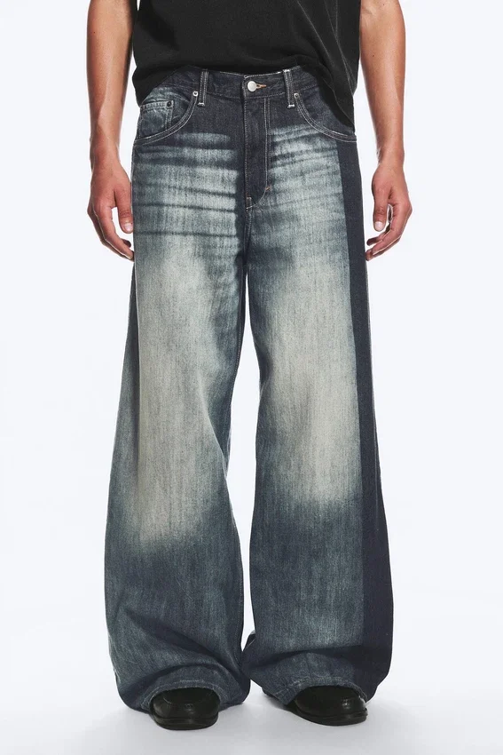 Solar Loose Wide Leg Unisex Jeans – Laser Board Blue – Medium Blue Solar Loose Wide Leg Unisex Jeans – Laser Board Blue – Medium Blue