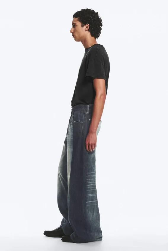 Solar Loose Wide Leg Unisex Jeans – Laser Board Blue – Medium Blue Solar Loose Wide Leg Unisex Jeans – Laser Board Blue – Medium Blue
