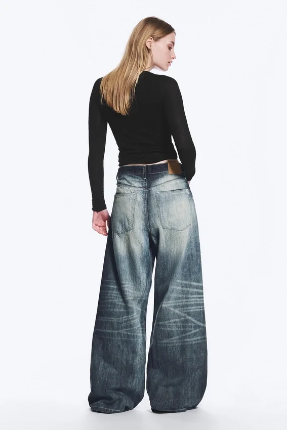 Solar Loose Wide Leg Unisex Jeans – Laser Board Blue – Medium Blue Solar Loose Wide Leg Unisex Jeans – Laser Board Blue – Medium Blue