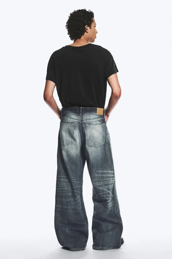 Solar Loose Wide Leg Unisex Jeans – Laser Board Blue – Medium Blue Solar Loose Wide Leg Unisex Jeans – Laser Board Blue – Medium Blue