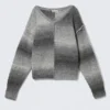 Space Dye V-Neck Knitted Sweater – Grey Space Dye Space Dye V-Neck Knitted Sweater – Grey Space Dye
