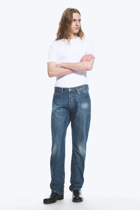 Space Mid Rise Relaxed Straight Dart Jeans – Spotted Blue – Dark Blue Space Mid Rise Relaxed Straight Dart Jeans – Spotted Blue – Dark Blue