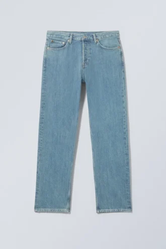 Space Mid Rise Relaxed Straight Jeans – 2000 Blue – Medium Blue